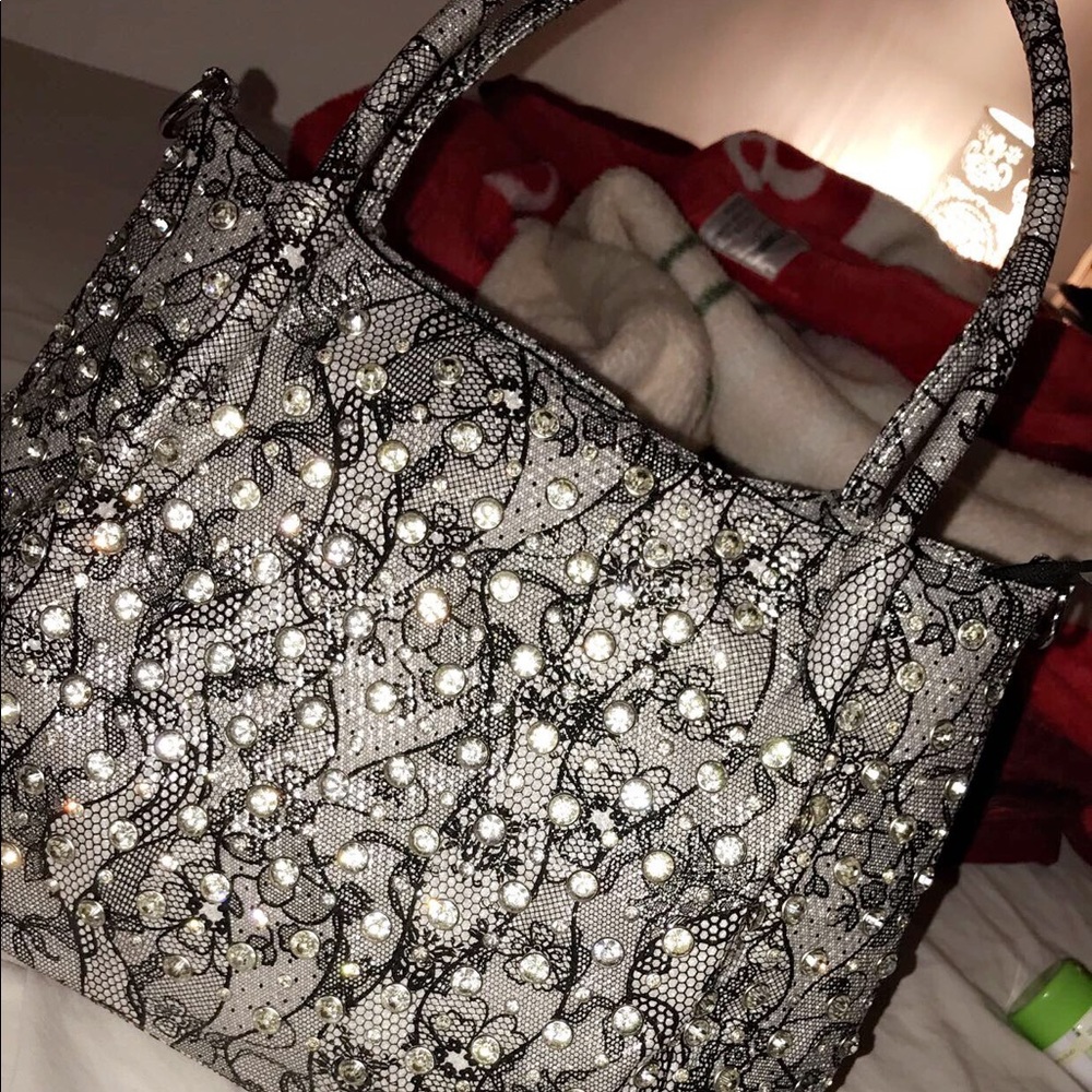 Crystal diamond covered huge purse